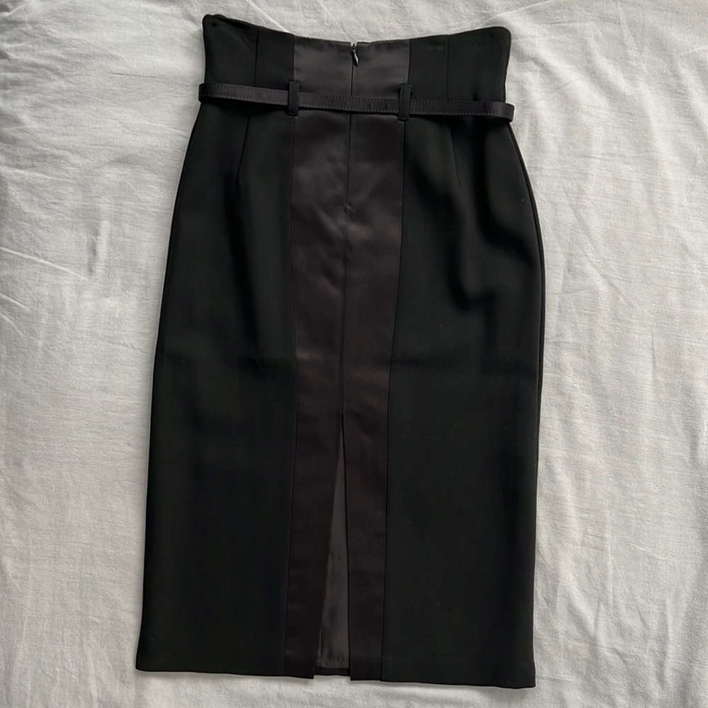 Blumarine Silk & Satin High Waist Elegant Evening Midi Skirt & Belt Womens 6 M - Picture 8 of 16